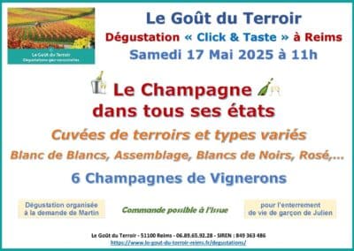 Dégustation Click & Taste 17.05.25