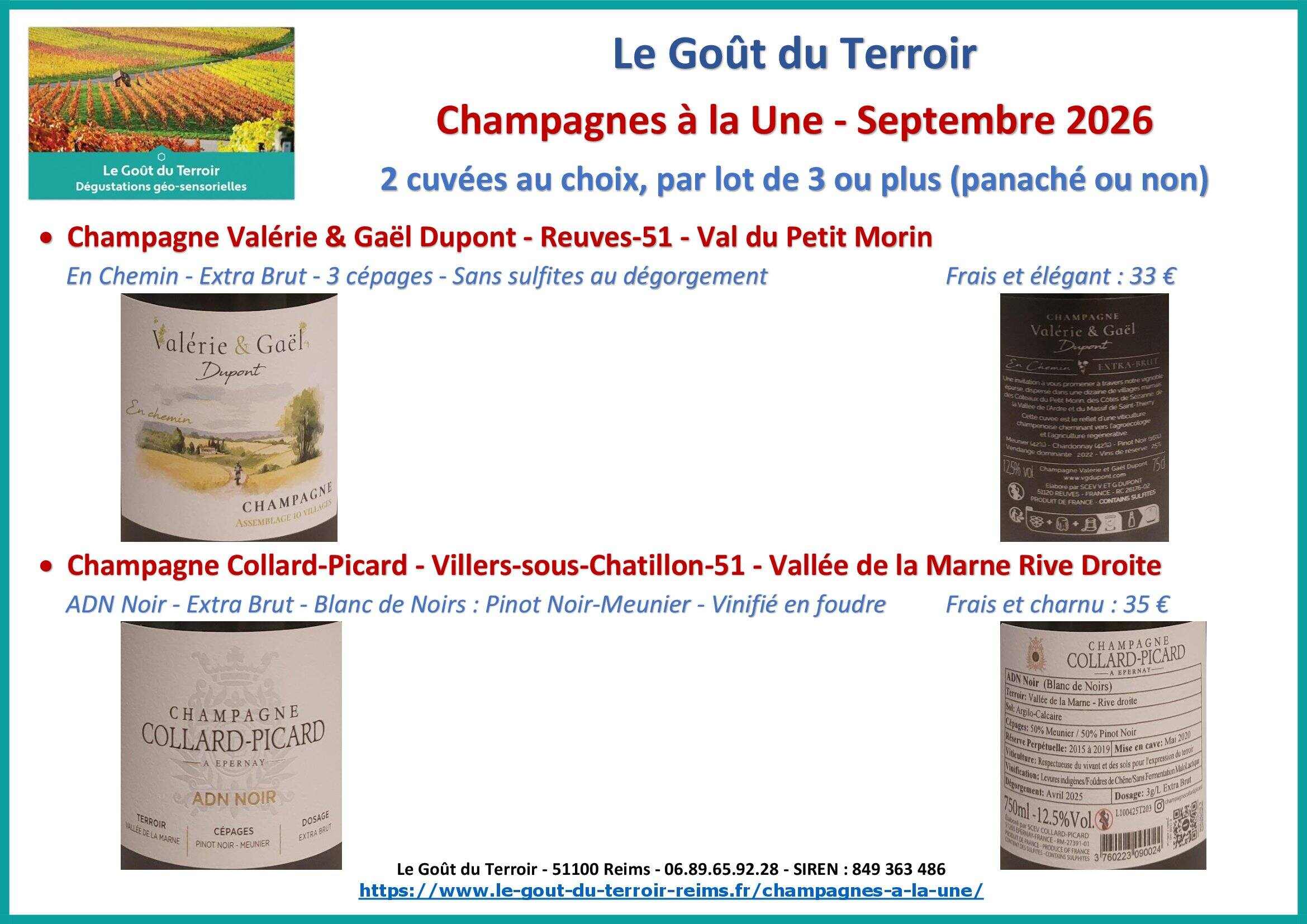 Champagnes à la Une Septembre 2026